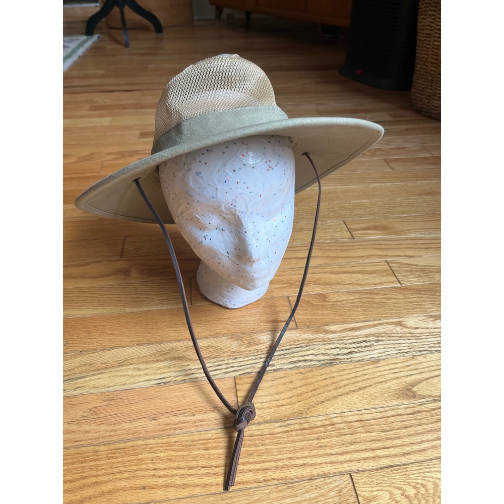 DPC Dorfman Pacific Co Mesh Safari Sun Hat Olive Green Small Adjustable Strap